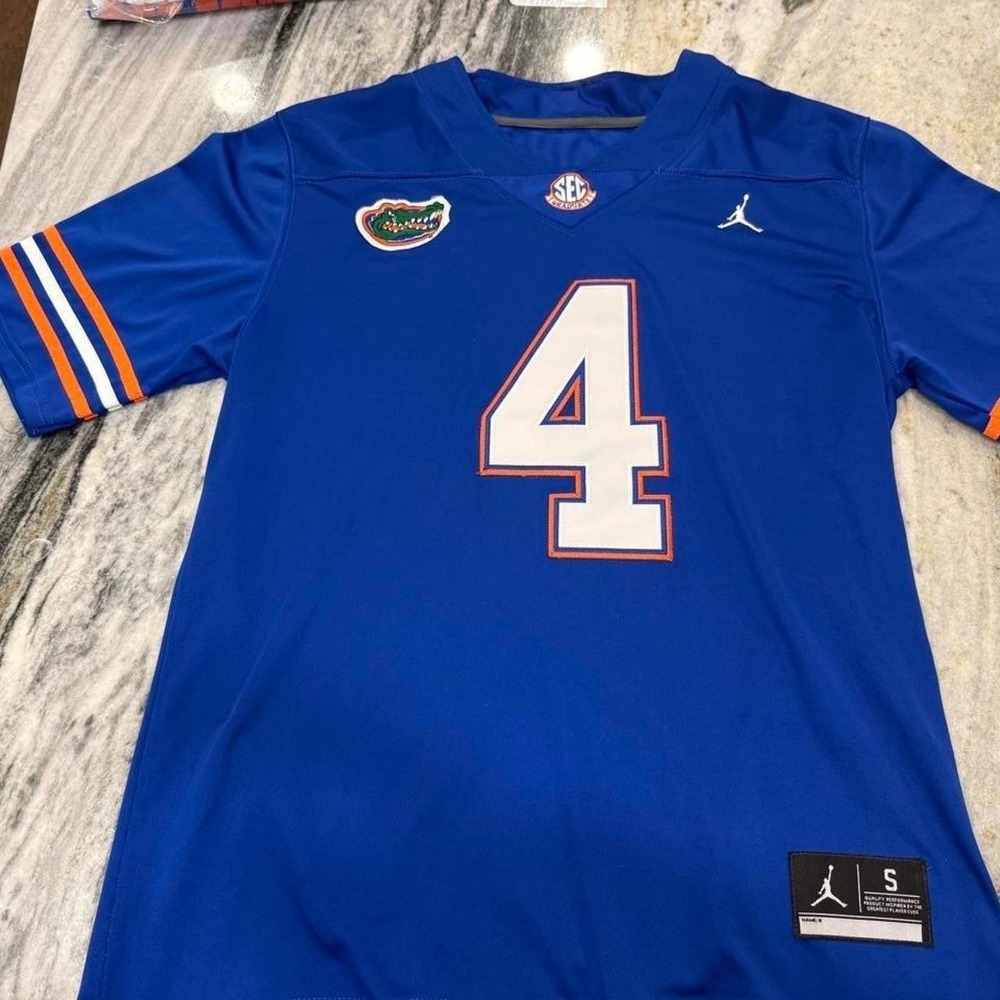 Jordan Florida Gators Football Jersey Stephen O. 4 Blue SEC Graduate Mens Small